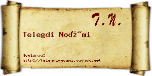 Telegdi Noémi névjegykártya